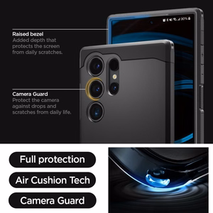 Spigen Tough Armor viedtālruņa apvalks Samsung Galaxy S24 Ultra - melns