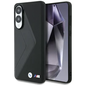 BMW ādas lielo svītru Magnētiskais viedtālruņa apvalks Samsung Galaxy S25 Edge - melns