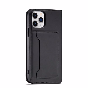 Magnētiskais kartes korpuss iPhone 12 Pro - melns (m)