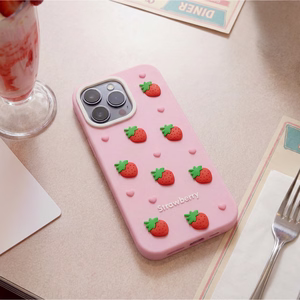 Strawberry case for iPhone 14 Pro / 15 Pro 6,1" pink