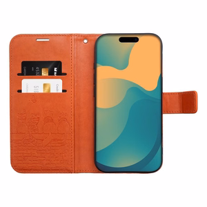 MEZZO Book Maciņš IPHONE 17 PRO MAX kaķi brūns
