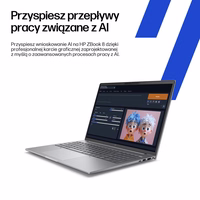 HP ZBook 8 G1i Intel Core Ultra 7 255H Mobile workstation 35.6 cm (14") WUXGA 16 GB DDR5-SDRAM 1 TB SSD NVIDIA RTX 500 Ada Wi-Fi 7 (802.11be) Windows 11 Pro AI Workstation, AI PC sudraba