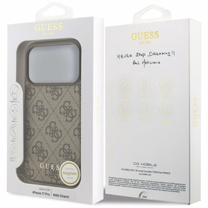 Guess 4G Charms Collection MagSafe чехол для iPhone 17 Pro - коричневый