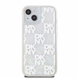 DKNY šķidrā spīduma vairāku logotipu viedtālruņa apvalks iPhone 15 / 14 / 13 - balts