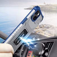 Caurspīdīgs gredzena statīva viedtālruņa apvalks, izturīgs un triecienizturīgs, iPhone 12 mini, zils