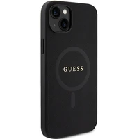 Guess GUHMP15MPSAHMCK iPhone 15 Plus 6.7" melns/melns cietais apvalks Saffiano MagSafe
