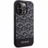 Guess GUHMP14XHGCFSEK iPhone 14 Pro Max 6.7" melns cietais apvalks GCube Stripes Magnētiskais