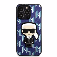Karl Lagerfeld KLHCP13LPMNIKBL iPhone 13 Pro / 13 6.1" cietais apvalks zils/zils Monogramma Ikonik plāksteris