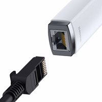 Baseus adapteris Lite Series - USB uz RJ45 - 1000 Mbps (WKQX000102) balts