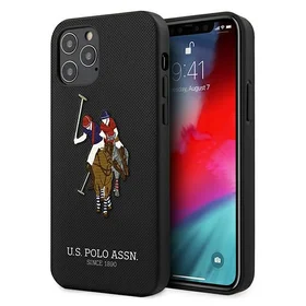 US Polo USHCP12LPUGFLBK viedtālruņa apvalks iPhone 12 Pro Max 6.7 melns Polo Embroidery Collection