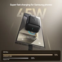 Joyroom JR-TCG13 45W GaN sienas lādētājs Samsung Ultra - melns