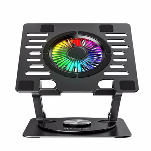 Wozinsky WDCX-X16-AS CoolBase RGB 360° Охлаждающая Подставка для Ноутбука и Планшета - Черный