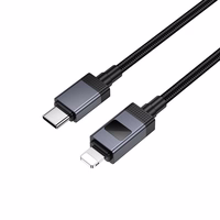 Kabelis USB C uz Lightning Hoco PD 27W ar ekrānu 1 m X118 melns