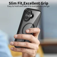 Tech-Protect MagMat Magnētiskais viedtālruņa apvalks iPhone 17 - Caurspīdīgs melns