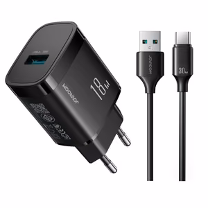 Joyroom JR-TF4 18W USB-A charger + USB-A to USB-C cable 1.0m black