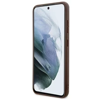 Guess GUHCS23SG4GFBR S23 S911 brūns/brūns cietais apvalks 4G Metal Gold Logo