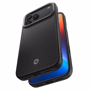 Spigen Enzo Aramid "T" MagSafe viedtālruņa apvalks iPhone 17 Pro Max - melna un sudraba