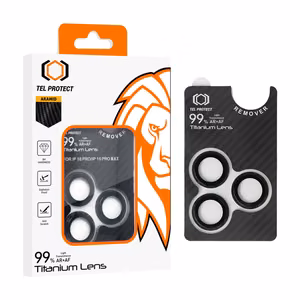 Rūdītais stikls Tel Protect Titanium objektīva 99% AR Aramid sērija kamerai Iphone 15 Pro/15 Pro Max (3 gab.)
