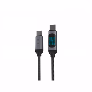 X-ONE FlowLink datu kabelis ar plūstošu LED apgaismojumu – C–C tipa – 5A, līdz 100W, 1,2m, melns