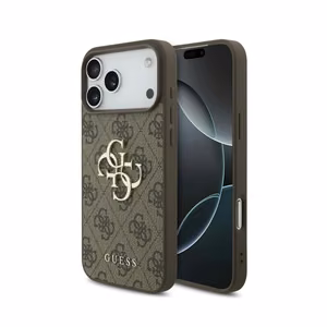 Guess PU 4G Metal Logo vāciņš Apple iPhone 18 Pro, brūns