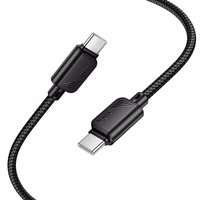 Kabelis USB C uz USB C Hoco 3A 60W 1 m X113 melns
