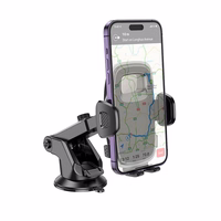 HOCO automašīnas turētājs vējstiklam / centrālajai konsolei H15 tumšās nakts melns