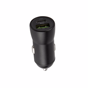 Maxlife MXCC-04 PD QC car charger 1x USB-C 1x USB 20W black + USB-C - USB-C cable 60W