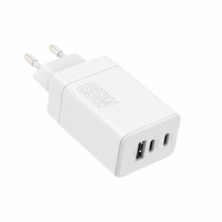 Maxlife MXTC-08-65ACC PD QC lādētājs 2x USB-C 1x USB 65W balts