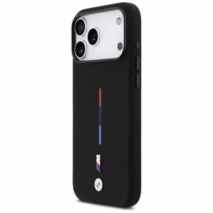 BMW M Silicon Tricolor Line MagSafe чехол iPhone 17 Pro Max - черный