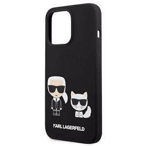 Karl Lagerfeld KLHCP13LSSKCK iPhone 13 Pro / iPhone 13 6.1 melns Silikona apvalks Karl & Choupette