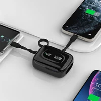 Dudao K32 22.5W 10000mAh portatīvais lādētājs ar iebūvētu USB-C / Lightning kabeli - melna