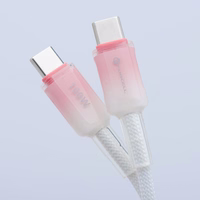 Kabelis FORCELL F-ENERGY C357 gradientinis Type-C uz Type-C QC4.0 PD 5A 100W 1 m balts