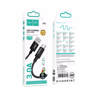 Cable USB A to USB C Hoco 3A 2 m X89 black