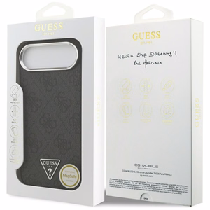 GUESS viedtālruņa apvalks (m) IPHONE 17 Air ar MagSafe saderīgs PU 4G W/Triangle Logo SL - melns