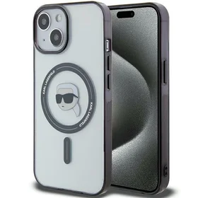 Karl Lagerfeld KLHMP15MHKHNOTK iPhone 15 Plus 6.7" caurspīdīgs cietais apvalks IML Karl's Head MagSafe