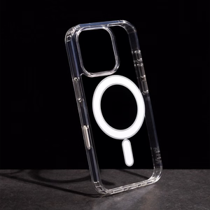 Anti Shock 1,5 mm Mag case for iPhone 16 Pro 6,3" transparent big hole + button