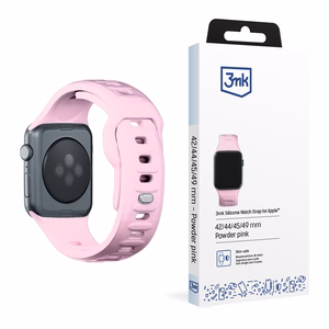3mk silikona siksniņa Apple Watch, 42/44/45/46/49 mm, pūderrozā, lielais izmērs