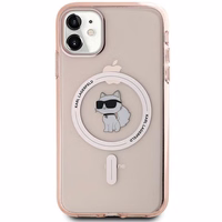 Karl Lagerfeld IML Choupette Magnētiskais viedtālruņa apvalks iPhone 11 / Xr - rozā