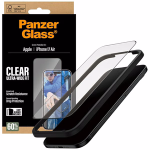 PanzerGlass īpaši plats EasyAligner rūdītais aizsargstikls iPhone Air viedtālrunim