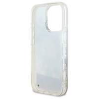 Guess Šķidrie spīdumi ar ziediem Magnētiskais viedtālruņa apvalks iPhone 16 Pro - bēšs