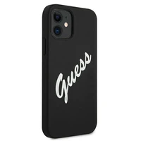 Guess GUHCP12SLSVSBW iPhone 12 mini 5.4" melns un balts cietais apvalks Silikona Vintage