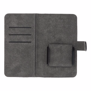 Universālais viedtālruņa apvalks knygas stila izmēra M SAMSUNG S21 / NOTE / NOTE 2 / NOTE 3 / S10 / HUAWEI P30 Lite / P9 / P9 Lite / SONY XPERIA Z3 / Z4 / Z5 melns