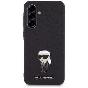 Karl Lagerfeld Fiksēts Spīdīgs Ikonik Logotipa Metāla Piespraude viedtālruņa apvalks Samsung Galaxy A36 - melns