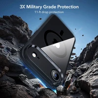 ESR Classic Hybrid MagSafe + rūdītā stikla komplekts iPhone 17 Air - caurspīdīgs melns