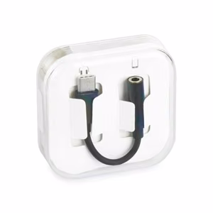 Адаптер AUX Type C (папа) - Jack 3,5 мм (мама) BOX чёрный [DAC]