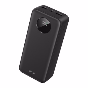 Portatīvais lādētājs BWOO 22,5W 30000 mAh ar digitālo indikatoru, melns