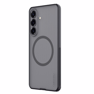 Nillkin Super Frosted Shield Pro magnētiskais MagSafe saderīgs maciņš priekš Samsung Galaxy S26 Plus caurspīdīgi melns