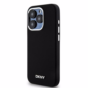 DKNY DKHMP15LSMCHLK iPhone 15 Pro 6.1"melns maciņš Liquid Silicone Small Metal Logo MagSafe