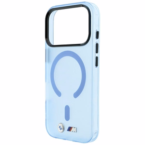 BMW M IML Frosted Metal Logo & Trims MagSafe maciņš modelim iPhone 17 Pro Max / 18 Pro Max – zils