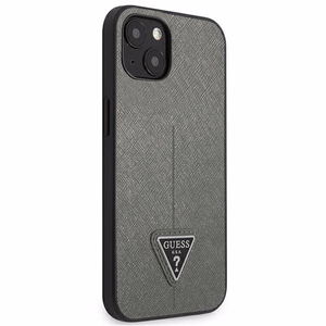 Guess SaffianoTriangle Logotips viedtālruņa apvalks iPhone 13 / 14 / 15 6.1" - sudraba